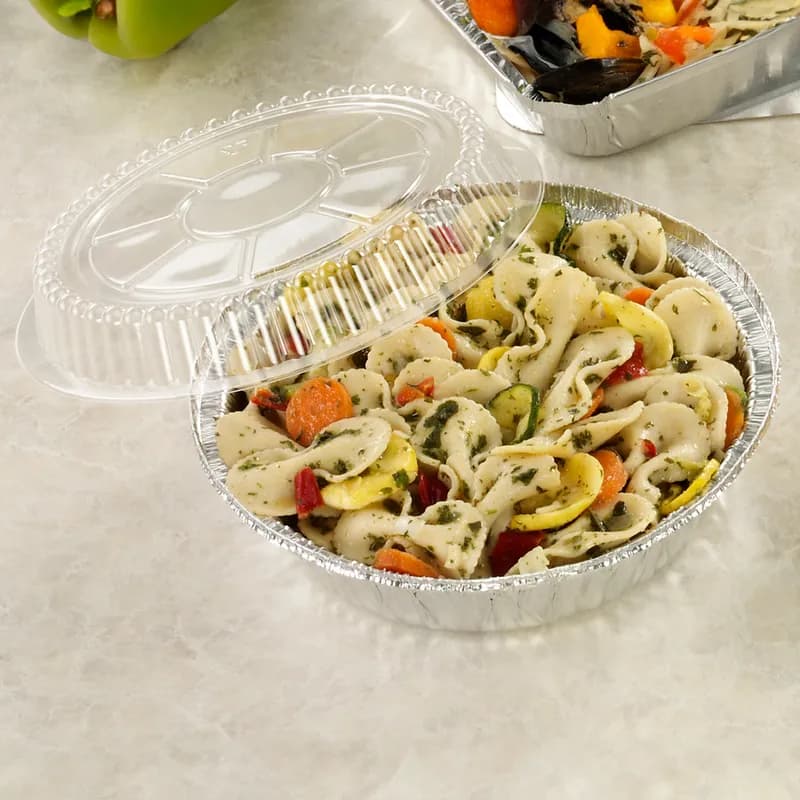 Handi-Max Take-Out Container Base 8 IN Aluminum Silver Round Freezer Safe Oven Safe 500/Case