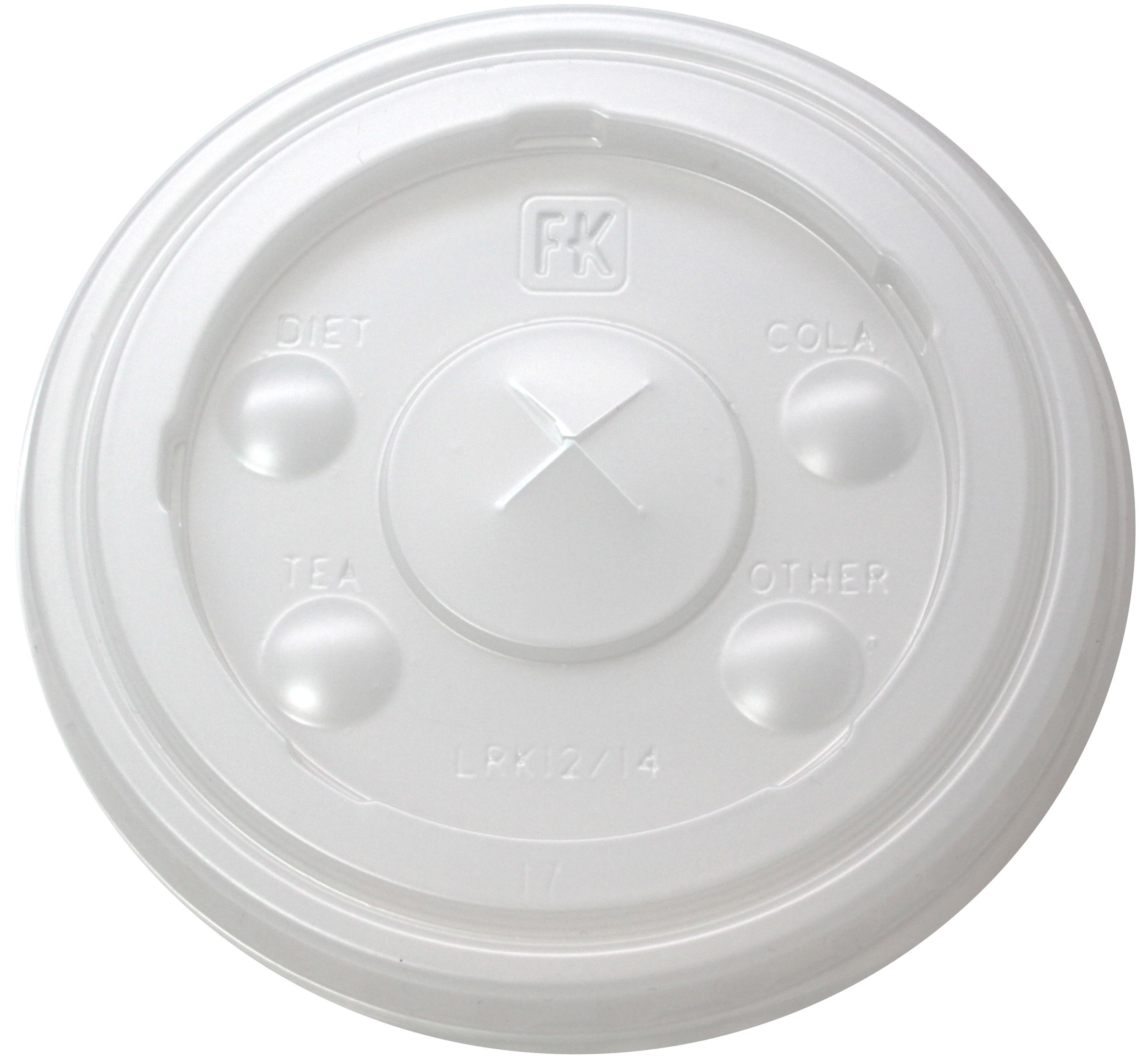 RK Lid Flat 3.6X0.3 IN HIPS Translucent For 12-14 OZ Cold Cup With Hole Identification 1000/Case
