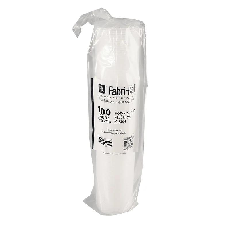 RK Lid Flat 3.6X0.3 IN HIPS Translucent For 12-14 OZ Cold Cup With Hole Identification 1000/Case