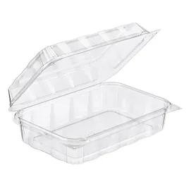 Essentials Take-Out Container Hinged With Dome Lid 9X6X3 IN RPET Clear Rectangle Perimeter Seal 132/Case