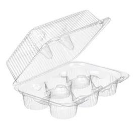Essentials SureLock Cupcake Hinged Container With Dome Lid 9.563X6.938 IN 6 Compartment RPET Clear Rectangle 300/Case