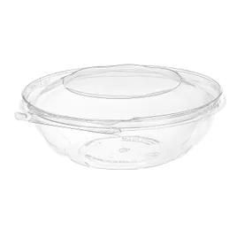 Safe-T-Fresh® Deli Container Hinged With Dome Lid 64 OZ RPET Clear Round 100/Case