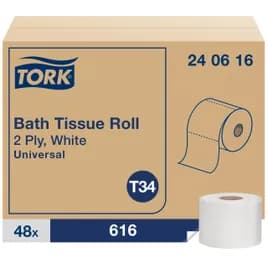 Tork Toilet Paper & Tissue Roll T34 4X3.75 IN 205.333 FT 2PLY Wht Univ Embsd Rfl Carousel 616 Sheets/Roll 48 Rolls/Case