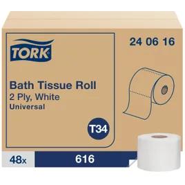 Tork Toilet Paper & Tissue Roll T34 4X3.75 IN 205.333 FT 2PLY White Universal Refill 616 Sheets/Roll 48 Rolls/Case