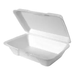 Take-Out Container Hinged 9.19X6.5X2.875 IN Polystyrene Foam White Vented 200/Case
