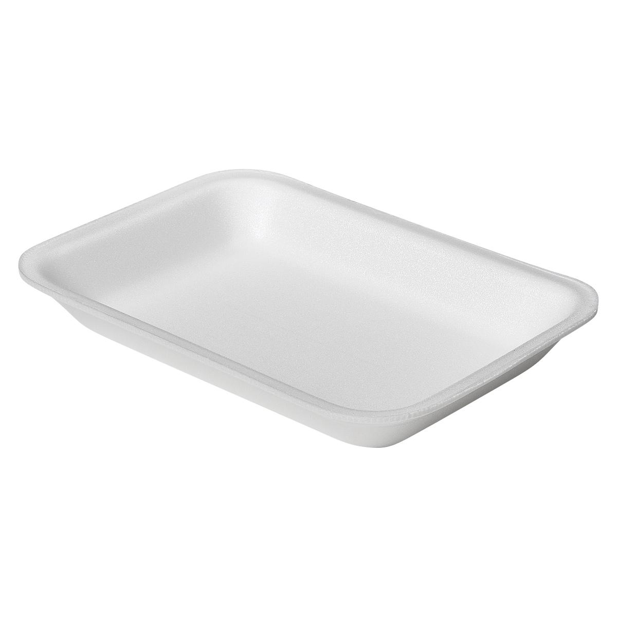 2PL Meat Tray 5.81X8.31X1.19 IN Polystyrene Foam White Heavy 500/Bundle