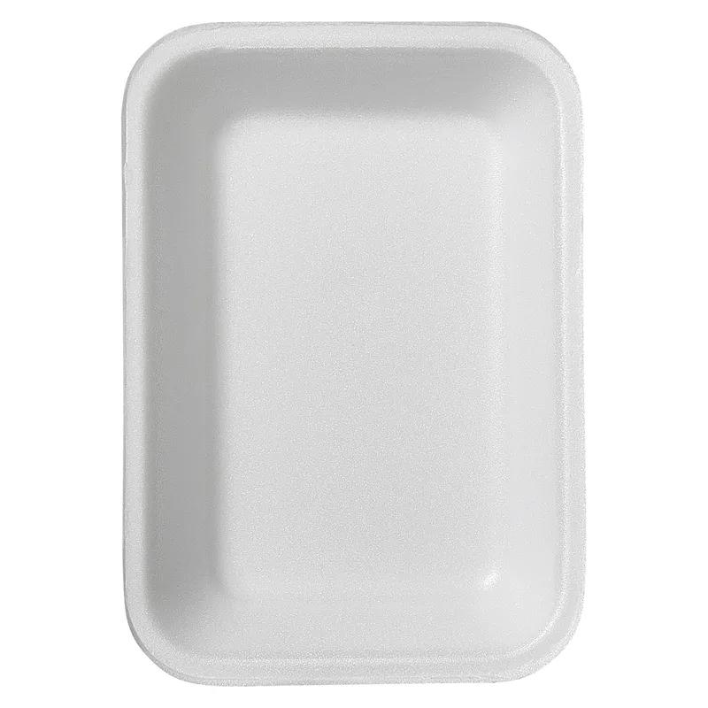 2PL Meat Tray 5.81X8.31X1.19 IN Polystyrene Foam White Heavy 500/Bundle