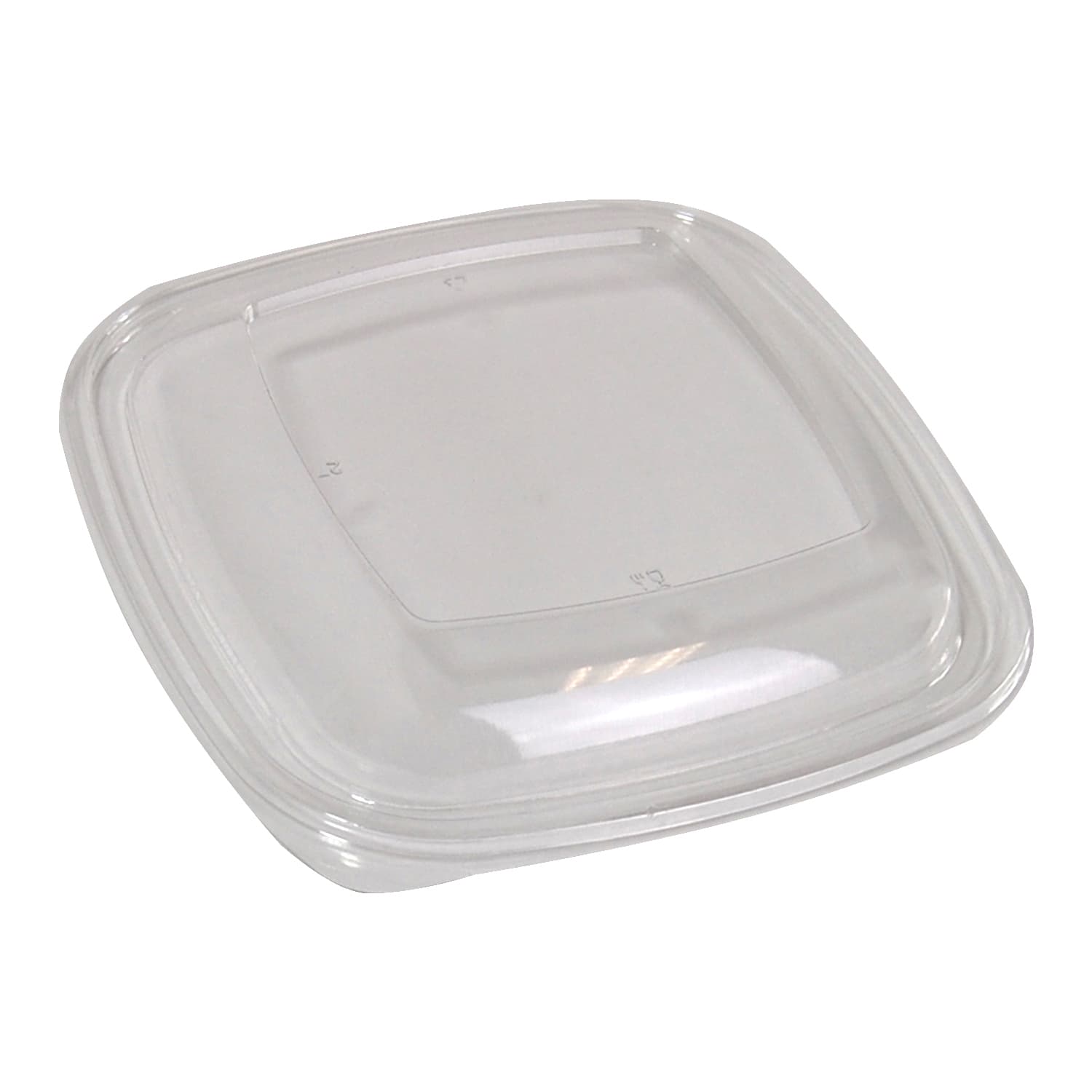 Lid Dome Medium (MED) 7.62X7.62X1 IN 1 Compartment PET Clear Square For 24-32-48 OZ Bowl Unhinged 300/Case