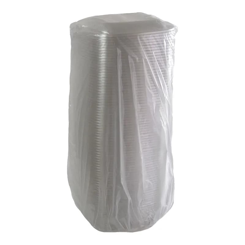 Lid Dome Medium (MED) 7.62X7.62X1 IN 1 Compartment PET Clear Square For 24-32-48 OZ Bowl Unhinged 300/Case