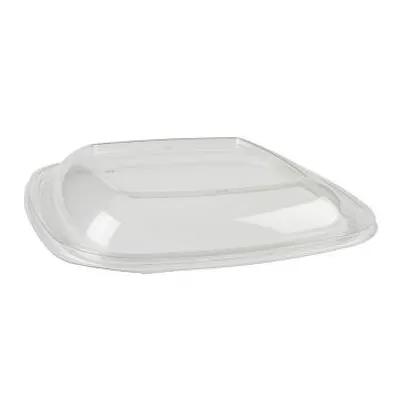 Lid Dome Medium (MED) 7.62X7.62X1 IN 1 Compartment PET Clear Square For 24-32-48 OZ Bowl Unhinged 300/Case