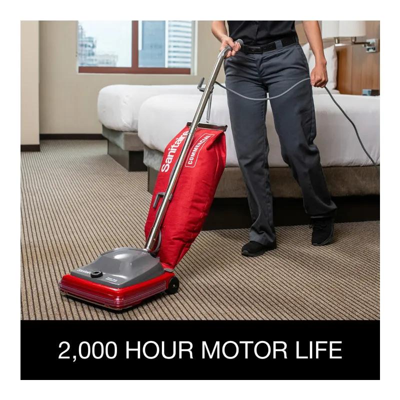 Sanitaire® TRADITION® Commercial Use Upright Vacuum Shake Out Bag 18 QT 12IN Red Plastic 7 amp With 50FT Cord 1/Each