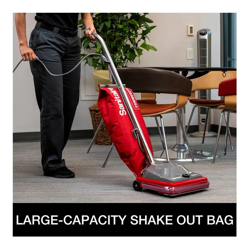 Sanitaire® TRADITION® Commercial Use Upright Vacuum Shake Out Bag 18 QT 12IN Red Plastic 7 amp With 50FT Cord 1/Each