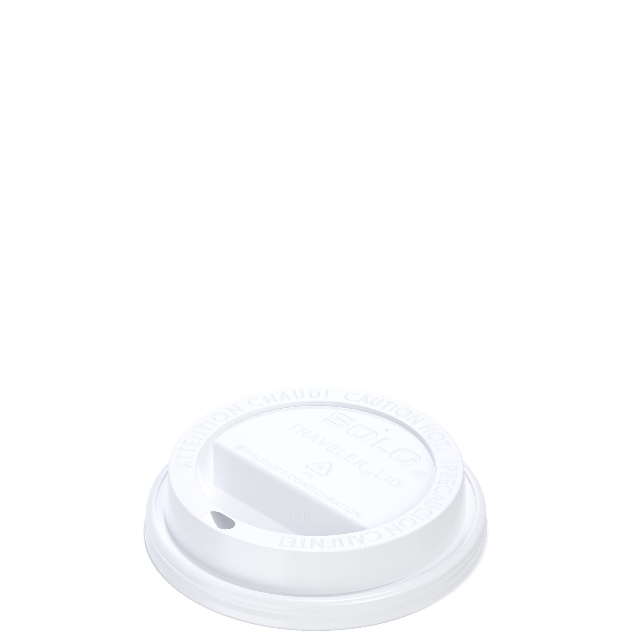 Solo® Traveler® Lid Dome 3.41X0.73 IN PS White For 10 OZ Tall Cup Cappuccino Sip Through 100 Count/Pack 10 Packs/Case