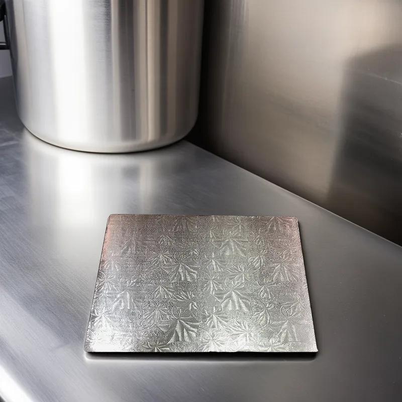 Cake Board 1/2 Size 13.75X17.75X0.25 IN SUS Paperboard Silver Rectangle 50/Case