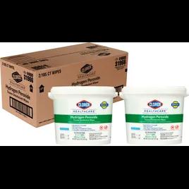 Clorox Healthcare® Hydrogen Peroxide Unscented One-Step Disinfectant Multi Surface Wipe 185 Count/Pack 2 Packs/Case