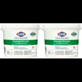 Clorox Healthcare® Hydrogen Peroxide Unscented One-Step Disinfectant Multi Surface Wipe 185 Count/Pack 2 Packs/Case
