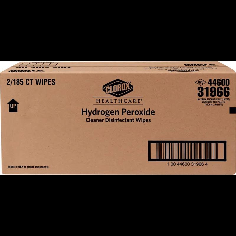 Clorox Healthcare® Hydrogen Peroxide Unscented One-Step Disinfectant Multi Surface Wipe 185 Count/Pack 2 Packs/Case