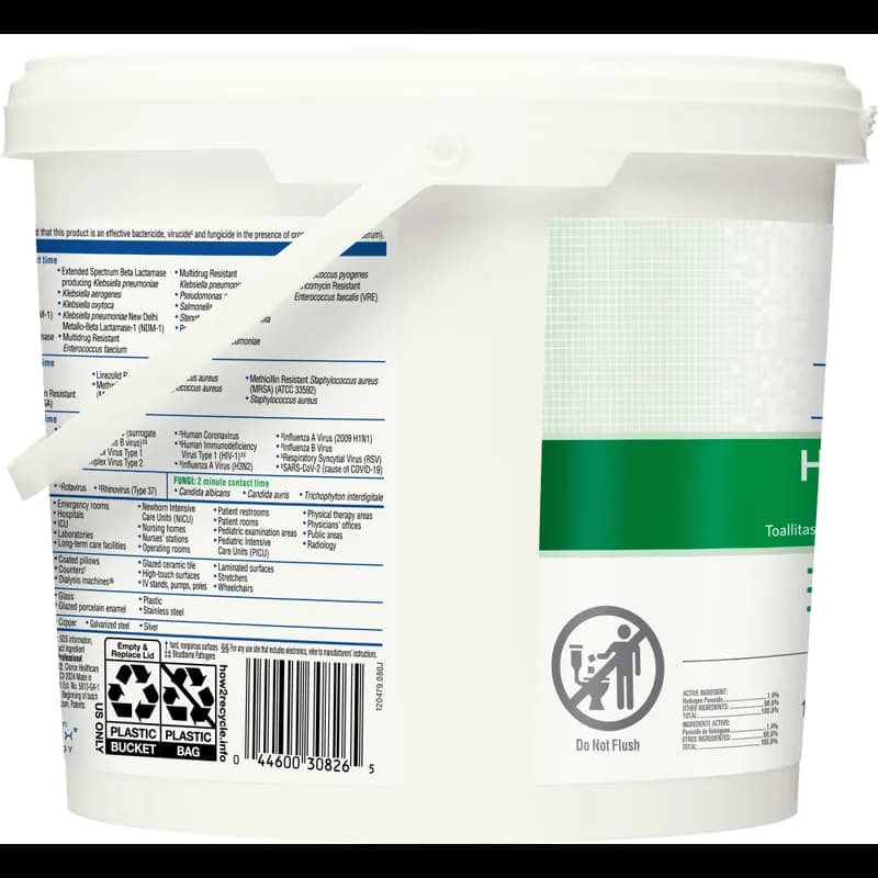 Clorox Healthcare® Hydrogen Peroxide Unscented One-Step Disinfectant Cleaner Multi Surface Wipe Bucket 185 Count/Pack