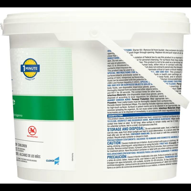 Clorox Healthcare® Hydrogen Peroxide Unscented One-Step Disinfectant Multi Surface Wipe 185 Count/Pack 2 Packs/Case