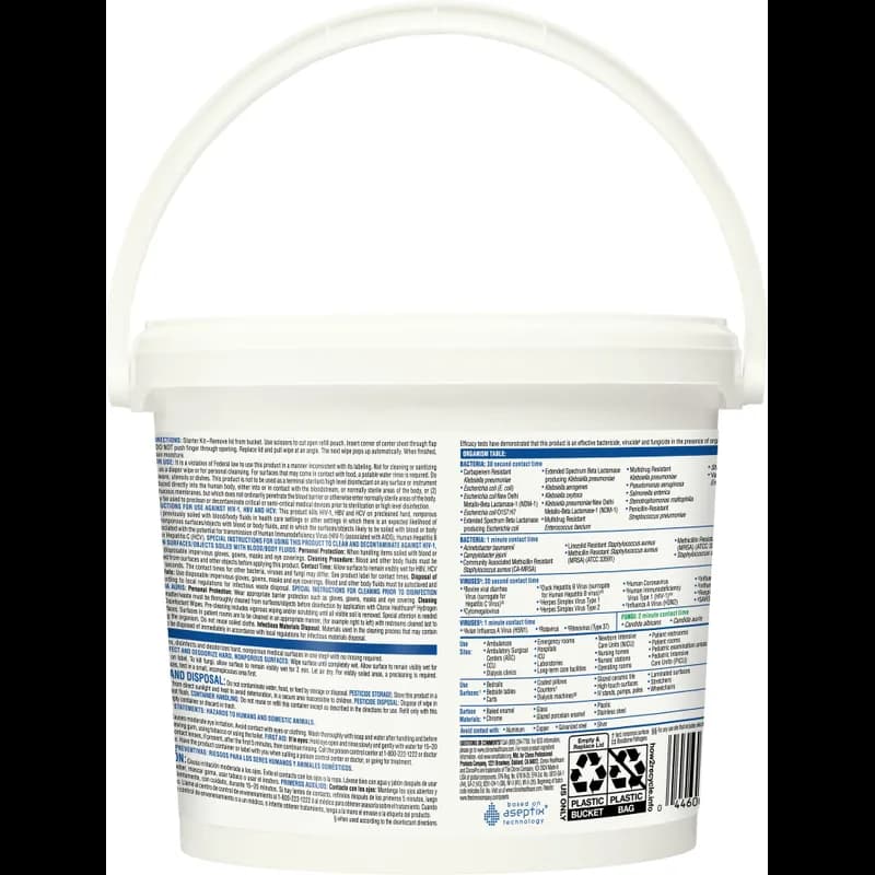Clorox Healthcare® Hydrogen Peroxide Unscented One-Step Disinfectant Cleaner Multi Surface Wipe Bucket 185 Count/Pack