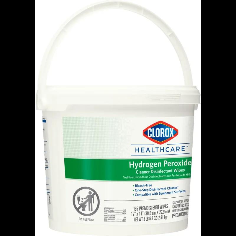 Clorox Healthcare® Hydrogen Peroxide Unscented One-Step Disinfectant Multi Surface Wipe 185 Count/Pack 2 Packs/Case
