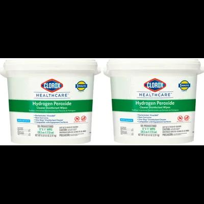 Clorox Healthcare® Hydrogen Peroxide Unscented One-Step Disinfectant Multi Surface Wipe 185 Count/Pack 2 Packs/Case