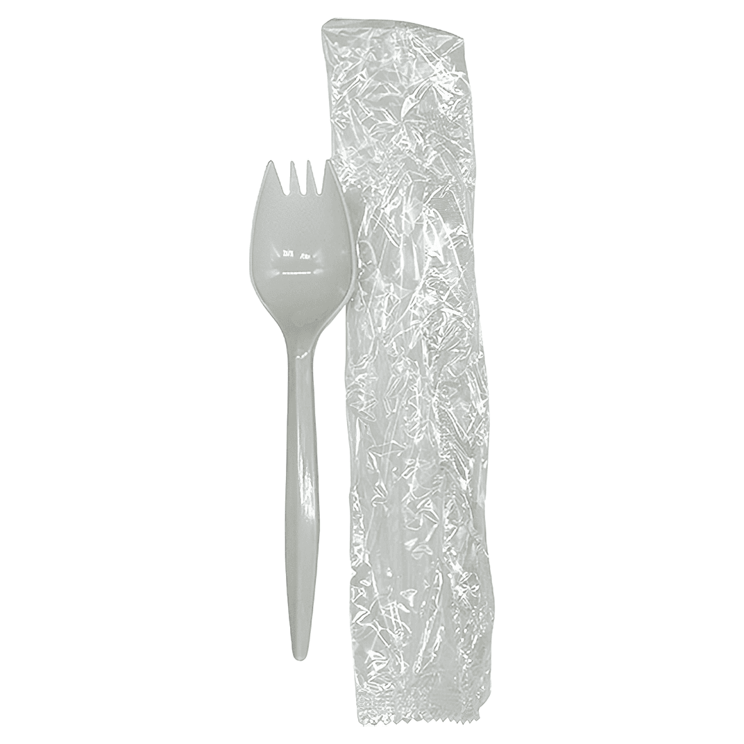 Victoria Bay Spork 6.25 IN PP White Medium Weight Individually Wrapped 1000/Case