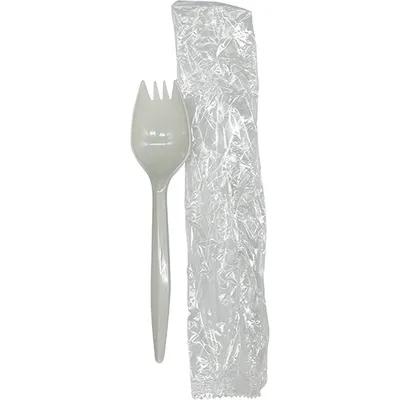 Spork 6.25 IN PP White Medium Weight Individually Wrapped 1000/Case