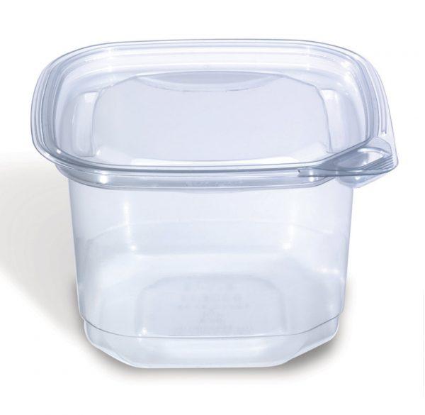 Deli Container Base 16 OZ PET Clear Square Tamper-Evident Tamper-Resistant 400/Case