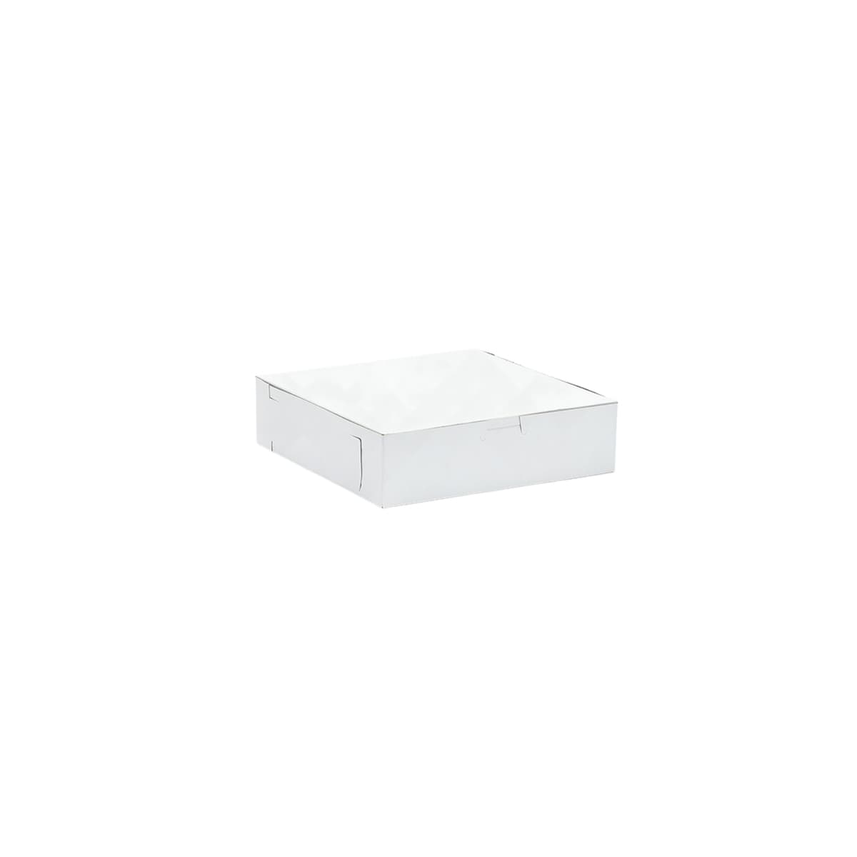 Easy Lock Cake Box 9X9X2.5 IN SUS Paperboard CRB White Square Lock Corner 1-Piece 250/Bundle