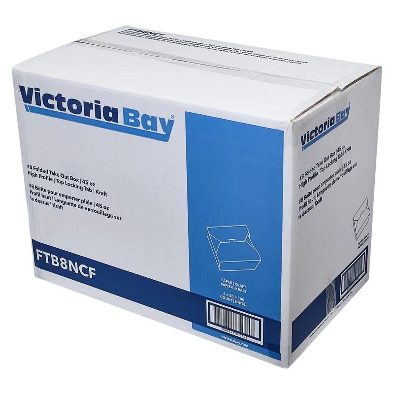 Victoria Bay #8 Take-Out Box Fold-Top 5.9X4.6X2 IN Paper Kraft 300/Case