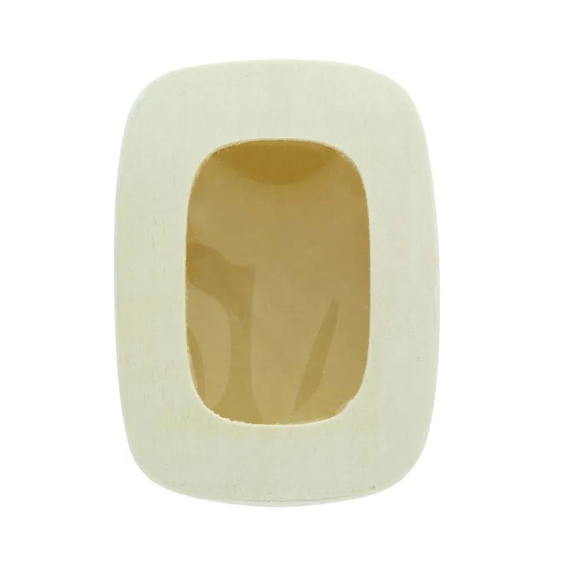 Macaron Container & Lid Combo With Flat Lid 8 OZ 4.3X3X2 IN Wood PET Wood Rectangle With Window 100 Count/Case