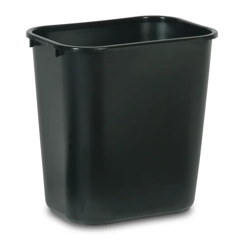 1-Stream Trash Can 14.75X10.5X15 IN 7 GAL 28 QT Black Rectangle Resin Deskside Food Safe 1/Each