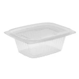 Deli Container Base & Lid Combo With Flat Lid 12 OZ OPS Clear Rectangle 250/Case