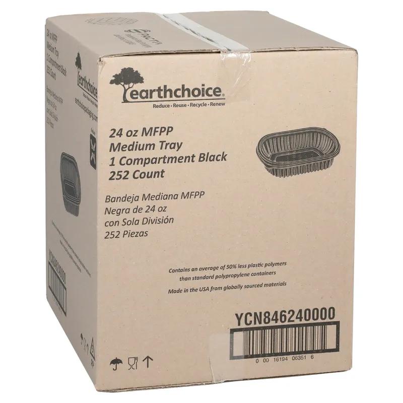 Take-Out Container Base 8.125X6.5X1.5 IN MFPP Black Rectangle Microwave Safe Soak-Proof 250/Case