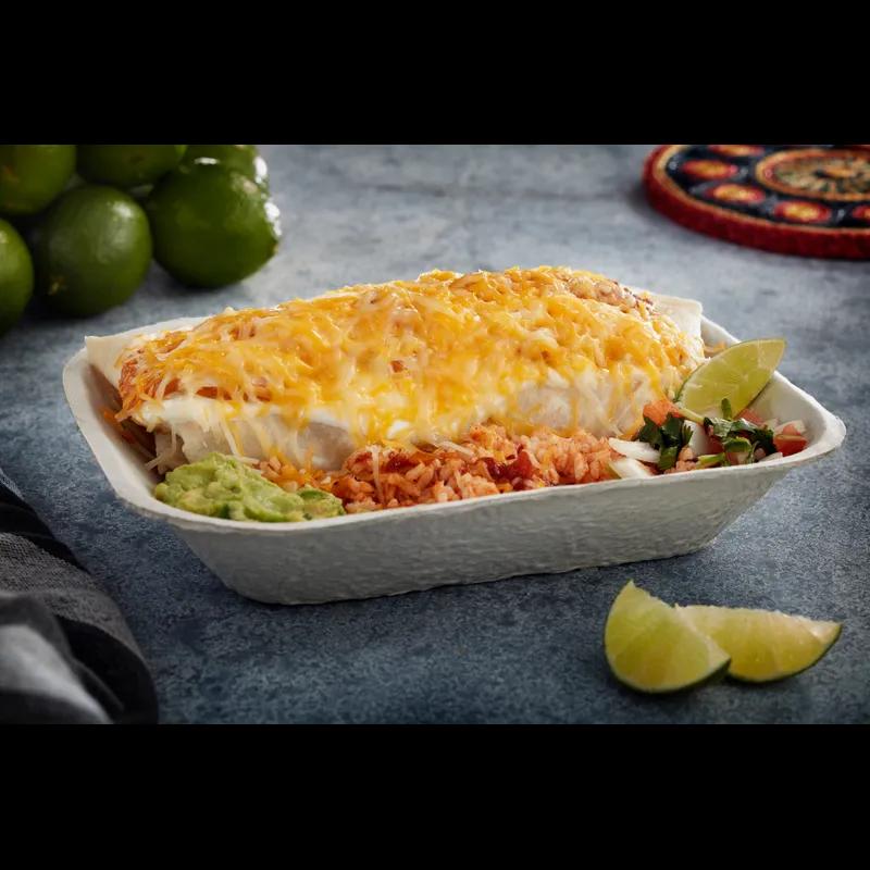 SAV A DAY Take-Out Container Base 9.1X6.9X1.75 IN Molded Fiber Natural Boat 460/Case