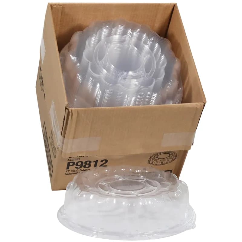 Caterware® Lid Dome 12X3.5 IN 1 Compartment OPS Clear Round For Container 50/Case