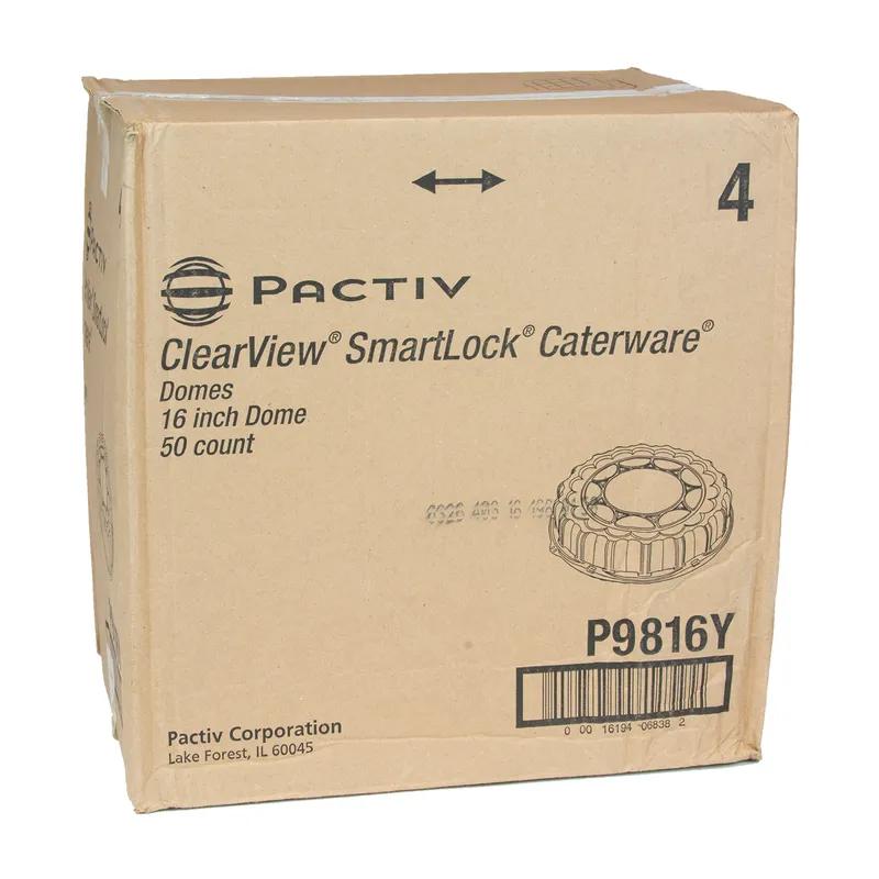 Caterware® Lid Dome 16X3.5 IN 1 Compartment OPS Clear Round For Container 50/Case