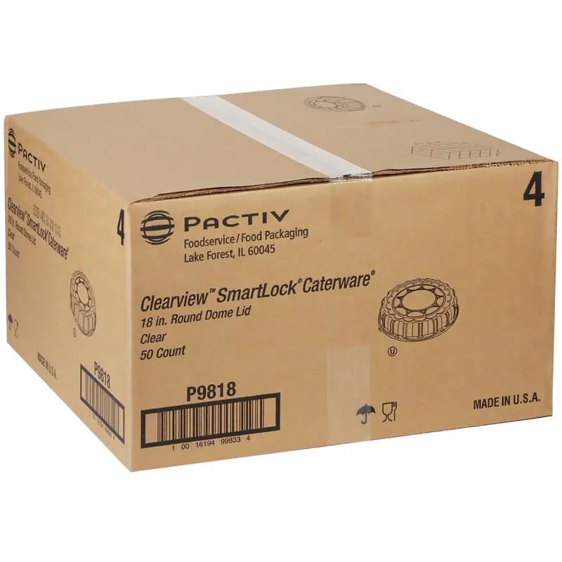 ClearView® Lid Dome 18X4 IN OPS Clear Round For Container 50/Case
