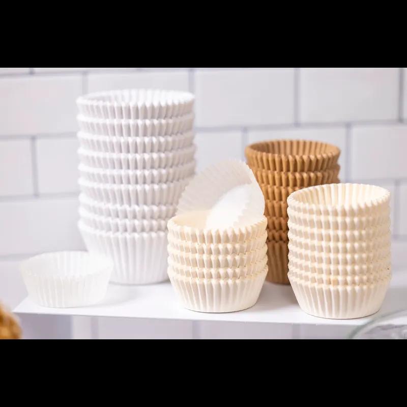 Cupcake Baking Cup 4.5X1.875 IN Paper White Fluted 10000/Case