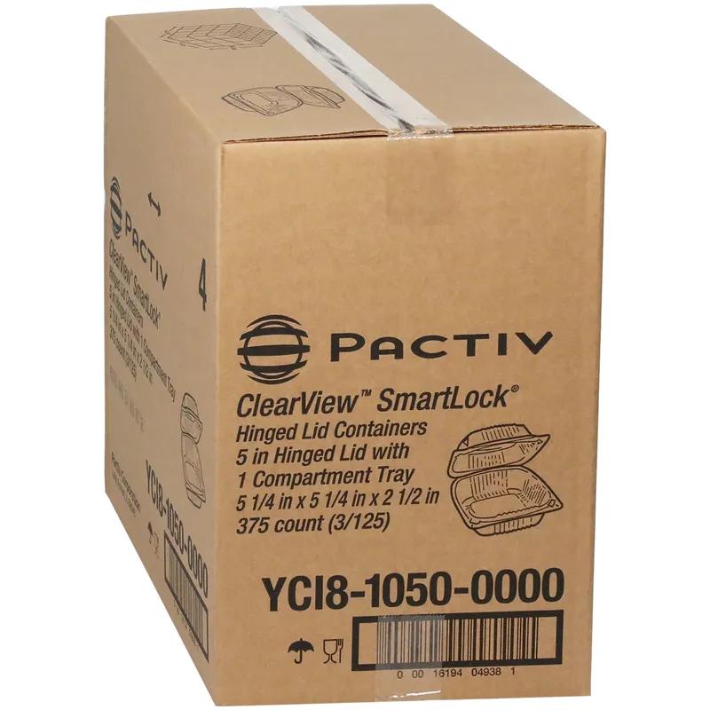 Sandwich Take-Out Container Hinged 5.3X5.3X2.5 IN OPS Clear Square 375/Case