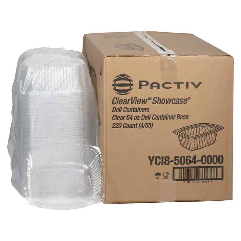 Deli Container Base 64 OZ OPS Clear Rectangle 220/Case