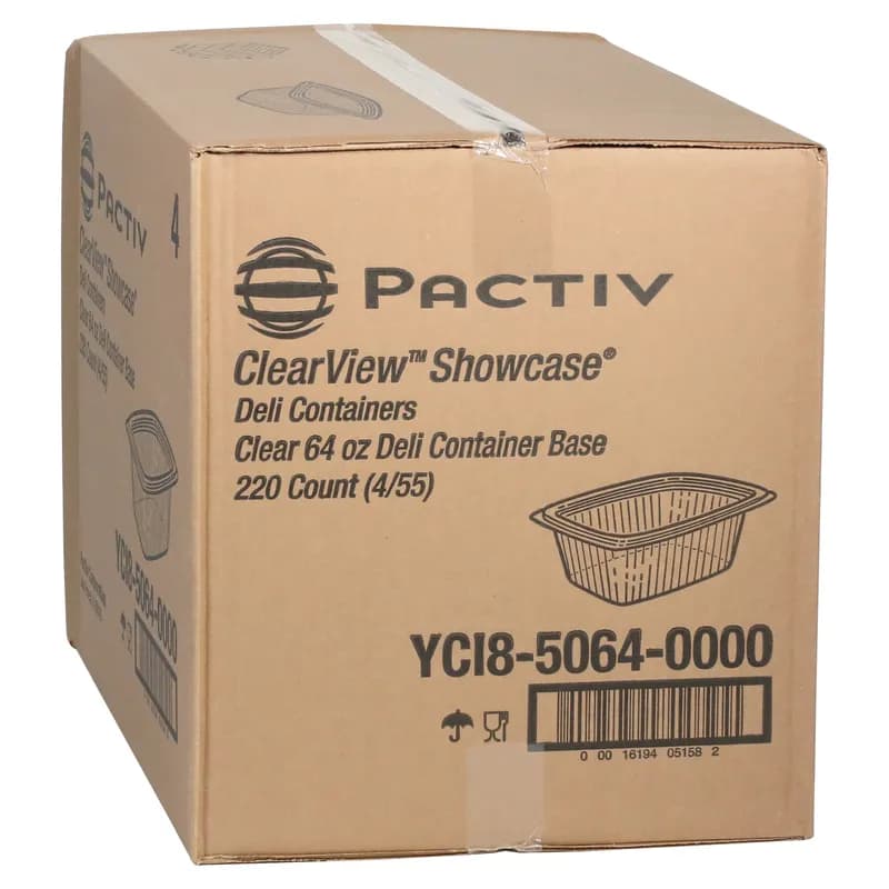 Deli Container Base 64 OZ OPS Clear Rectangle 220/Case