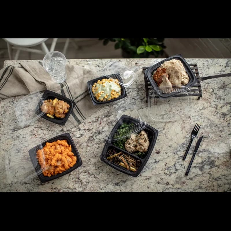 Lid Dome 7.5X6.5X1 IN 1 Compartment OPS Clear Rectangle For Deli Container 252/Case