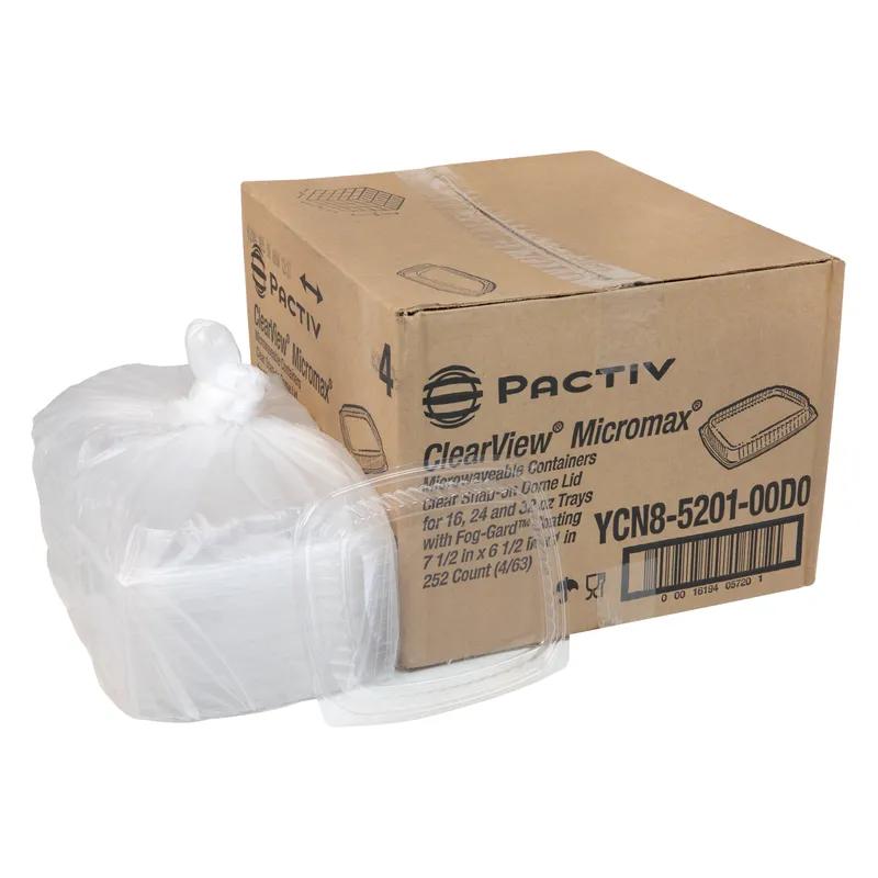 Lid Dome 7.5X6.5X1 IN 1 Compartment OPS Clear Rectangle For Deli Container 252/Case