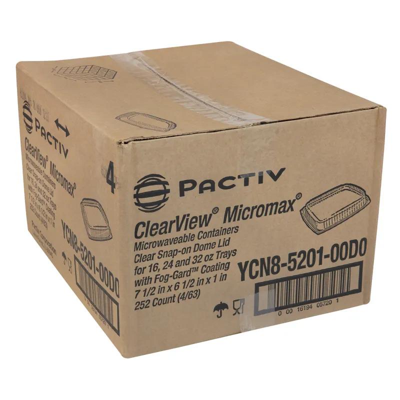 Lid Dome 7.5X6.5X1 IN 1 Compartment OPS Clear Rectangle For Deli Container 252/Case