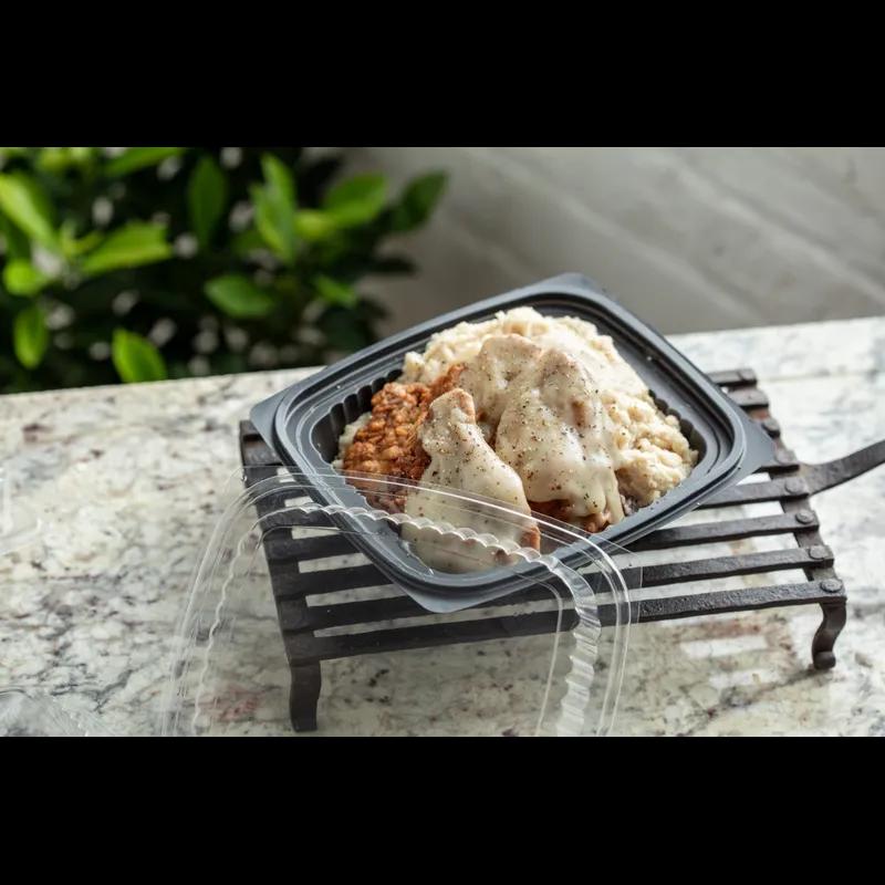 Lid Dome 7.5X6.5X1 IN 1 Compartment OPS Clear Rectangle For Deli Container 252/Case