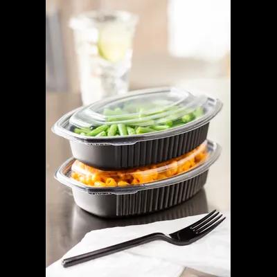 Lid Dome 7.875X5.25X0.25 IN 1 Compartment OPS Clear Oval For 12-16 OZ Container Unhinged 252/Case