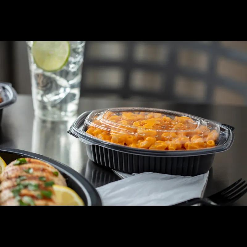 Lid Dome 7.875X5.25X0.25 IN 1 Compartment OPS Clear Oval For 12-16 OZ Container Unhinged 252/Case