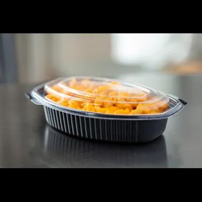 Lid Dome 7.875X5.25X0.25 IN 1 Compartment OPS Clear Oval For 12-16 OZ Container Unhinged 252/Case